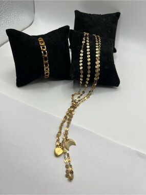 Stella and Dot Gold Tone Necklace / Bracelet